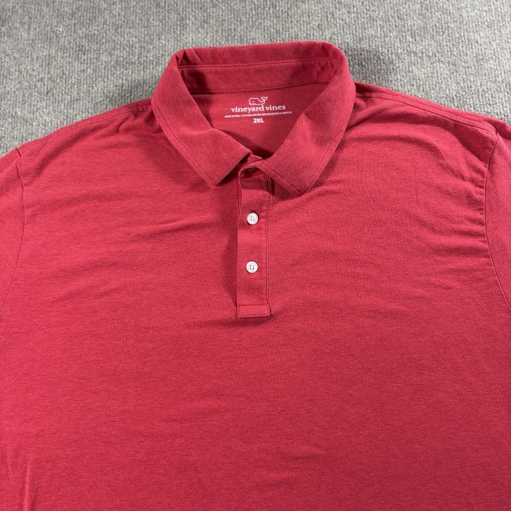 Vineyard Vines Polo Shirt Mens 2XL Dark Pink/Red Classic Fit Golf Preppy - Picture 1 of 8